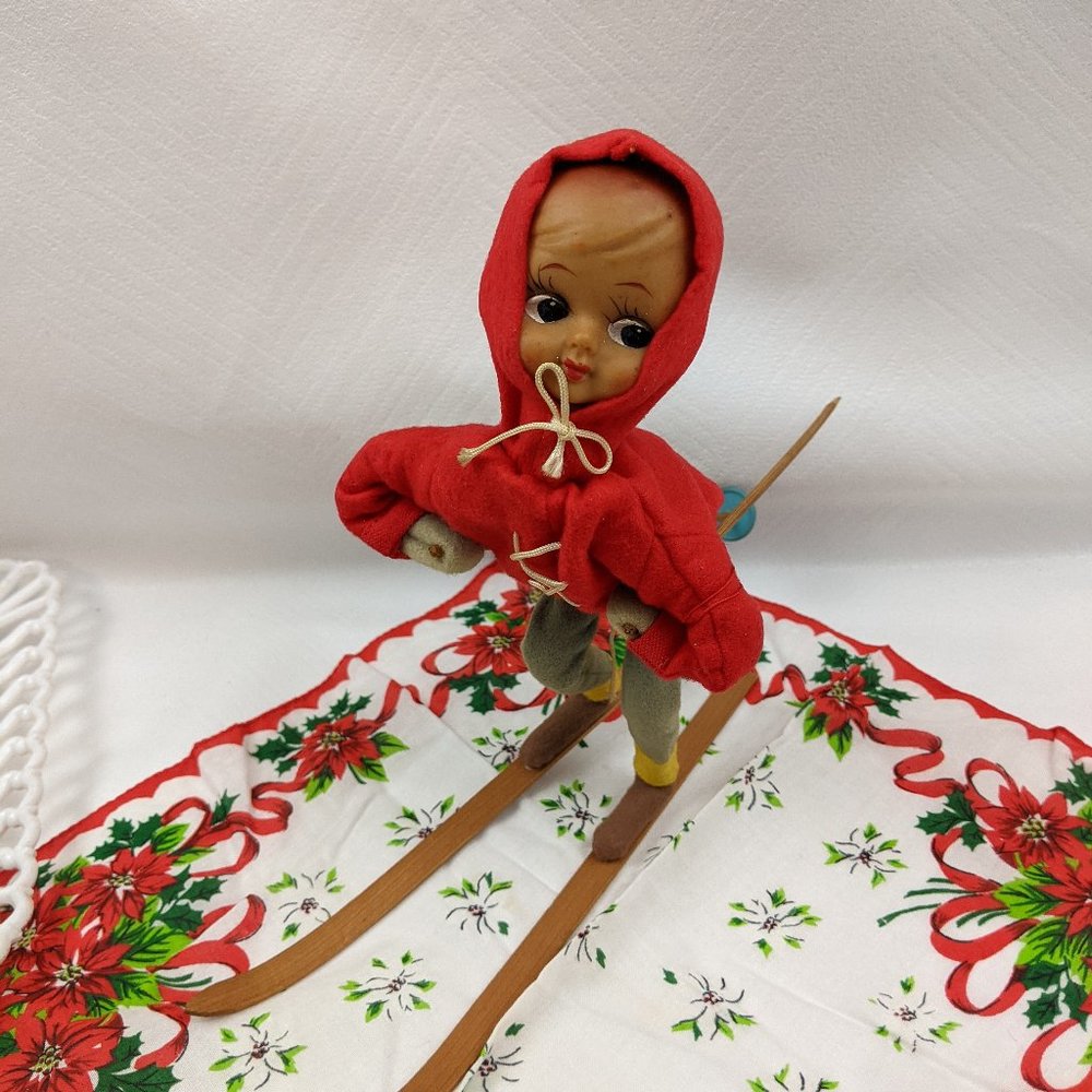 Vintage Christmas Skier Japan 1950s